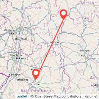 Ludwigsburg Bad Neustadt an der Saale Bahn Karte