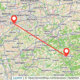 Lüdenscheid Essen Mitfahrgelegenheit Karte