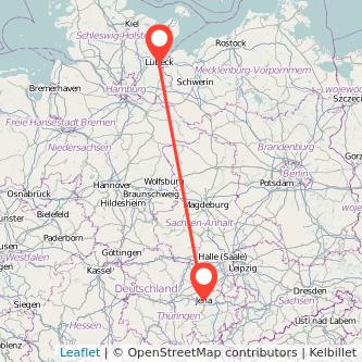 Lübeck Jena Bahn Karte