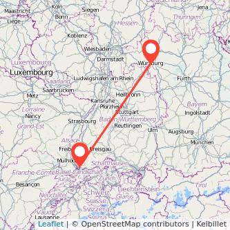 Lörrach Würzburg Bus Karte
