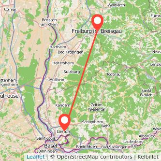 Lörrach Freiburg im Breisgau Mitfahrgelegenheit Karte