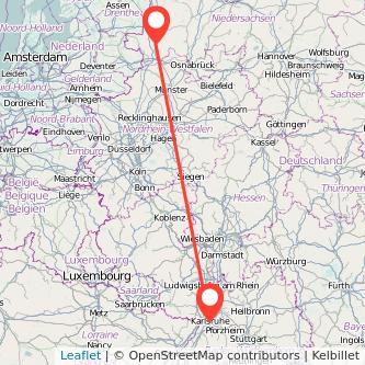 Lingen Karlsruhe Mitfahrgelegenheit Karte