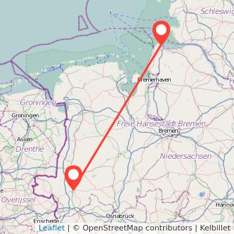 Lingen Cuxhaven Mitfahrgelegenheit Karte