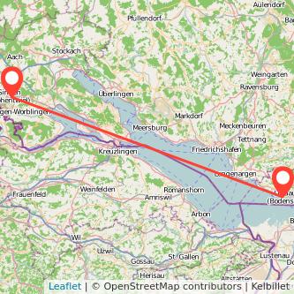 Lindau Singen Mitfahrgelegenheit Karte