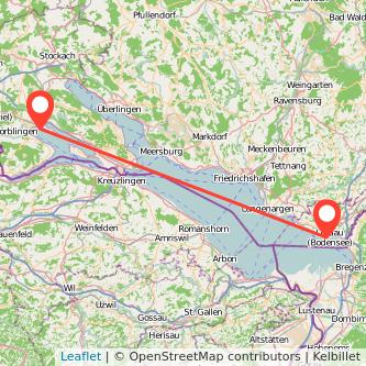 Lindau Radolfzell am Bodensee Bahn Karte