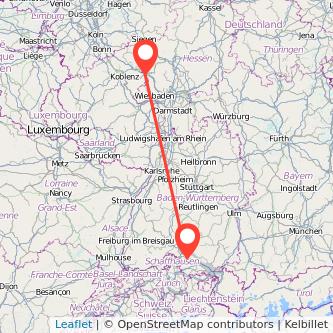 Limburg Radolfzell am Bodensee Bahn Karte