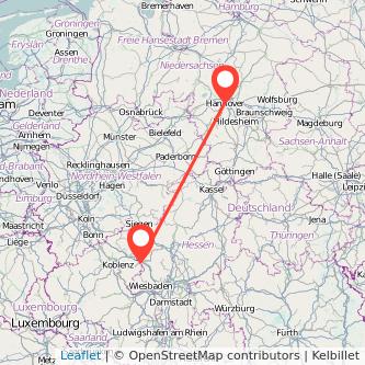 Limburg Hannover Bahn Karte