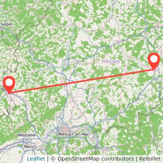 Limburg Fulda Mitfahrgelegenheit Karte