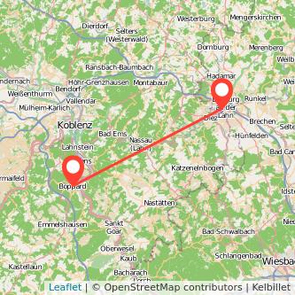 Limburg Boppard Bahn Karte