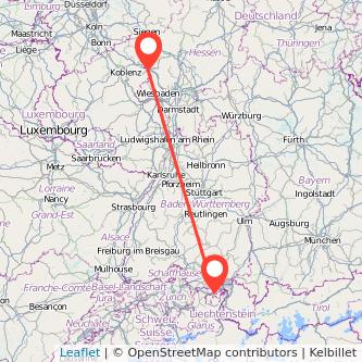 Limburg St Gallen Mitfahrgelegenheit Karte
