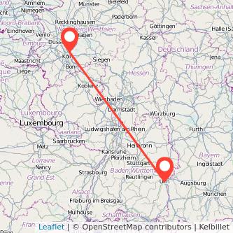Leverkusen Ulm Mitfahrgelegenheit Karte