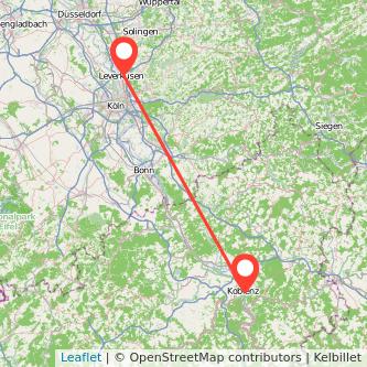 Leverkusen Koblenz Mitfahrgelegenheit Karte