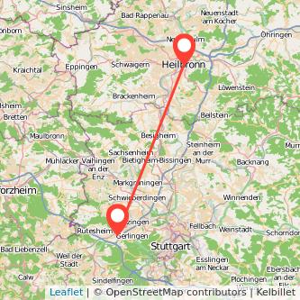 Leonberg Heilbronn Mitfahrgelegenheit Karte