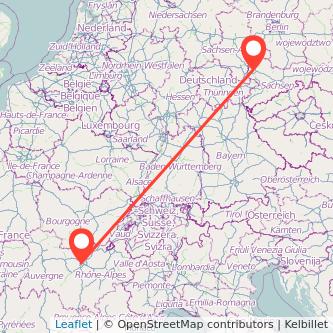 Leipzig Lyon Mitfahrgelegenheit Karte