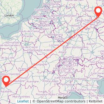 Leipzig Bordeaux Mitfahrgelegenheit Karte
