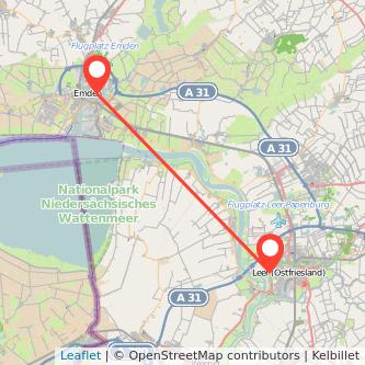 Leer Emden Mitfahrgelegenheit Karte