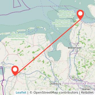 Leer Cuxhaven Mitfahrgelegenheit Karte