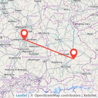 Landshut Mannheim Mitfahrgelegenheit Karte