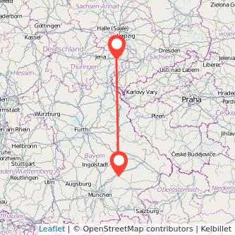 Landshut Gera Mitfahrgelegenheit Karte