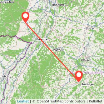 Landau in der Pfalz Tübingen Mitfahrgelegenheit Karte