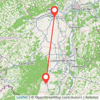 Landau in der Pfalz Mainz Mitfahrgelegenheit Karte