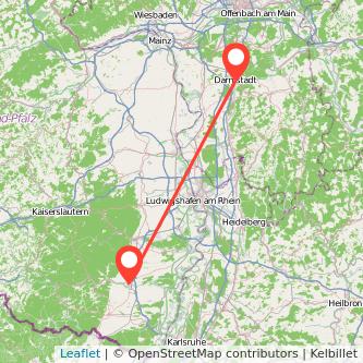 Landau in der Pfalz Darmstadt Mitfahrgelegenheit Karte