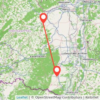Landau in der Pfalz Bad Kreuznach Mitfahrgelegenheit Karte