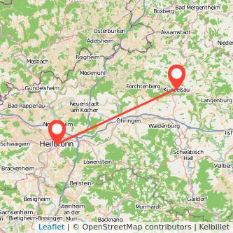 Künzelsau Heilbronn Mitfahrgelegenheit Karte