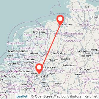 Krefeld Wilhelmshaven Mitfahrgelegenheit Karte