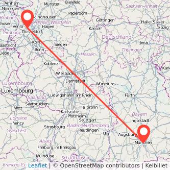 Krefeld München Mitfahrgelegenheit Karte