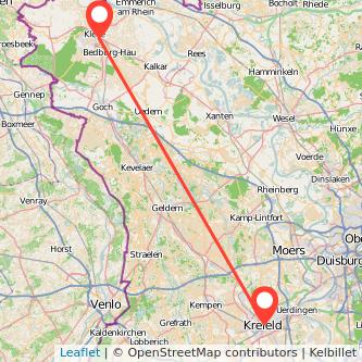 Krefeld Kleve Mitfahrgelegenheit Karte