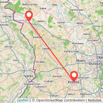 Krefeld Goch Mitfahrgelegenheit Karte