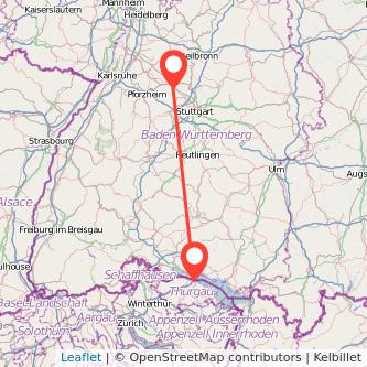 Konstanz Vaihingen an der Enz Bahn Karte