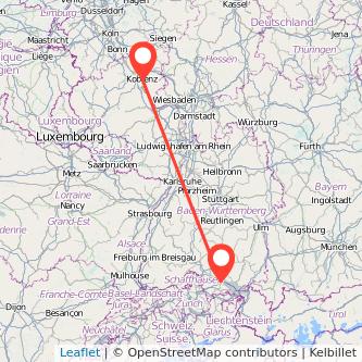 Konstanz Koblenz Mitfahrgelegenheit Karte
