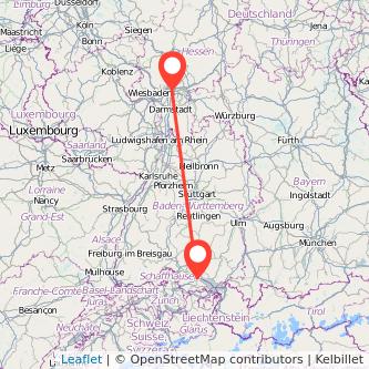 Konstanz Frankfurt am Main Mitfahrgelegenheit Karte