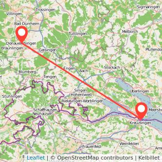 Konstanz Donaueschingen Bahn Karte