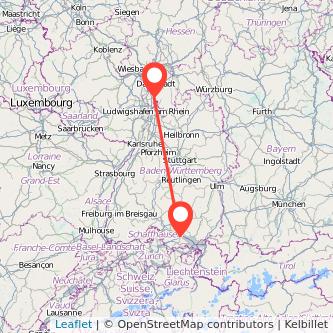 Konstanz Bensheim Mitfahrgelegenheit Karte