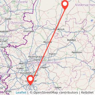 Köln Vechta Mitfahrgelegenheit Karte