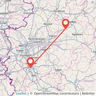 Köln Rheda-Wiedenbrück Mitfahrgelegenheit Karte