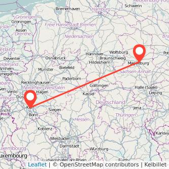 Köln Magdeburg Mitfahrgelegenheit Karte