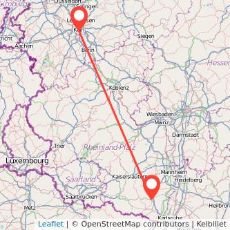 Köln Landau in der Pfalz Mitfahrgelegenheit Karte