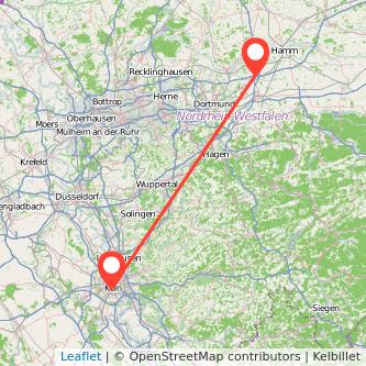 Köln Kamen Mitfahrgelegenheit Karte