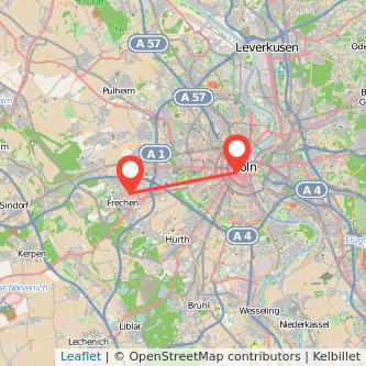 Köln Frechen Mitfahrgelegenheit Karte