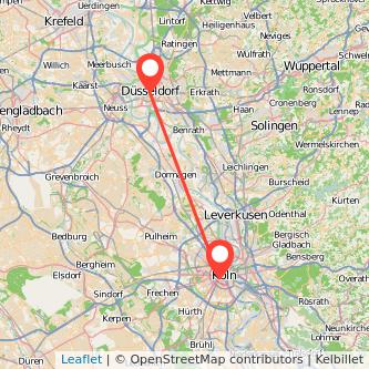Köln Düsseldorf Mitfahrgelegenheit Karte