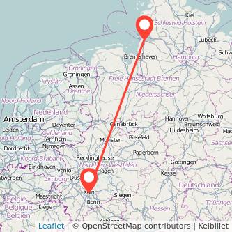 Köln Cuxhaven Mitfahrgelegenheit Karte