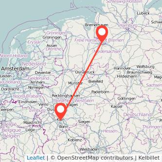 Köln Bremen Mitfahrgelegenheit Karte