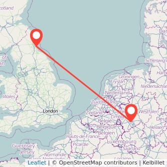 Cologne Sunderland train map