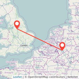 Cologne Sheffield train map