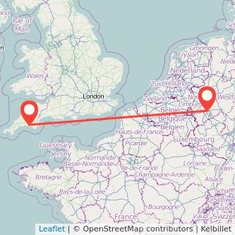 Cologne Plymouth train map