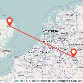 Cologne Norwich train map